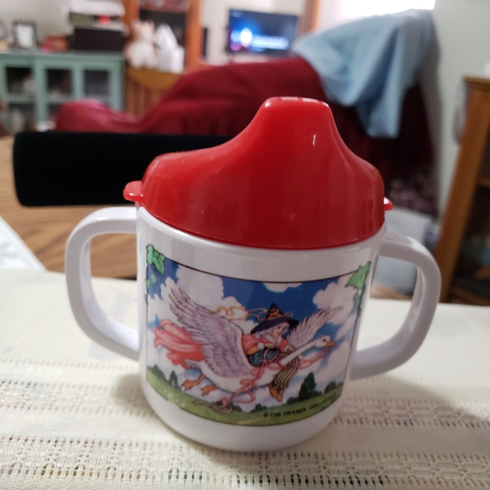 Vintage Mother Goose Melamine Baby or Child Sippy Cup